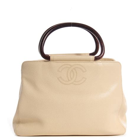 chanel wood handle bag